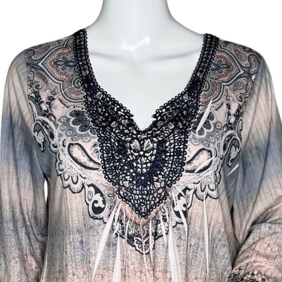 Live and Let Live Shirt Womens Large Pink Sublimation Colorful Art Boho Bohemian - Picture 5 of 10